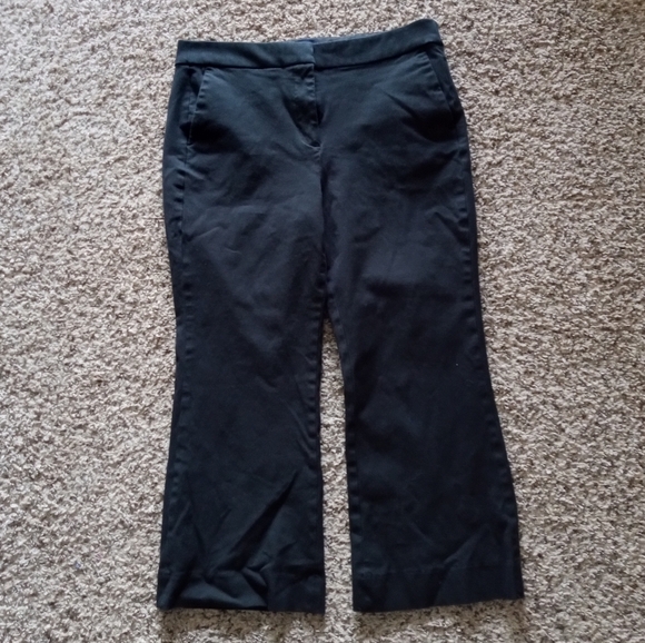 J.Crew Women's Kelsey Flare Cropped Ankle Pant High Waist Black Size Medium - Picture 2 of 8